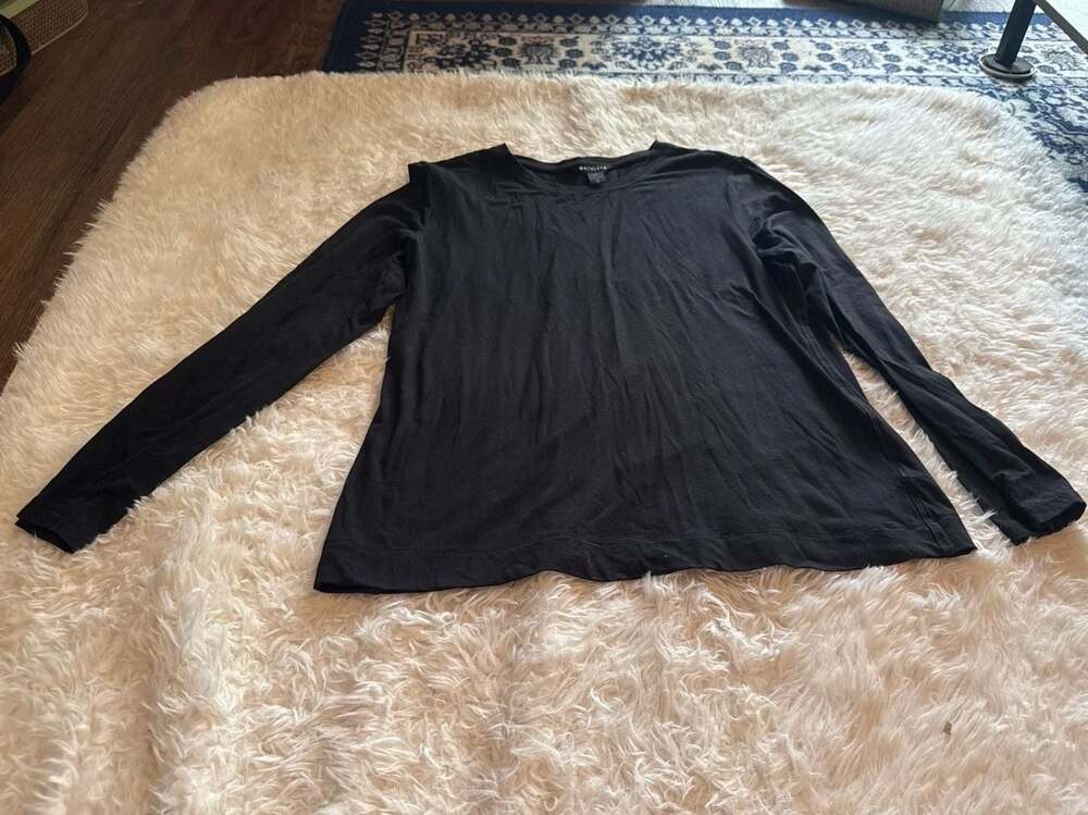 Athleta Black Outbound Long Sleeve Relaxed Top Size Large